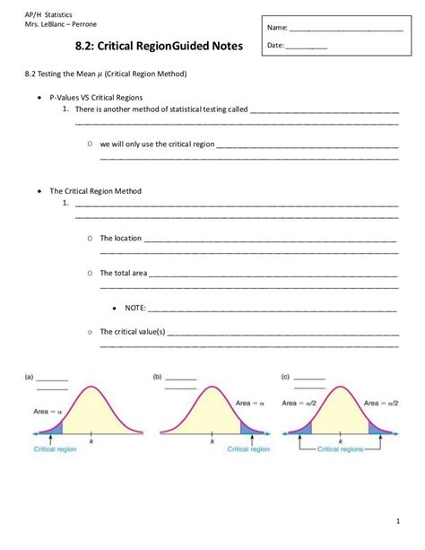 8.2 critical region guided notes