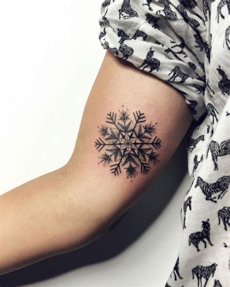 100 Awe-Inspiring Snowflake Tattoos for Winter - TattooBlend