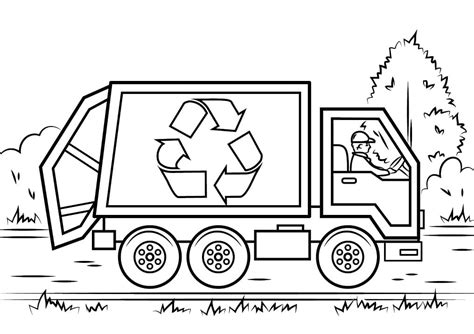 Recycling Truck Coloring Page - Free Printable Coloring Pages for Kids