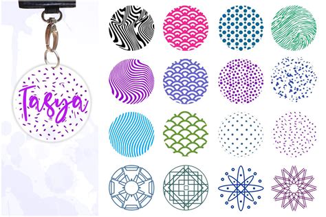 Round Patterns Monogram Keychain SVG Bundle - So Fontsy