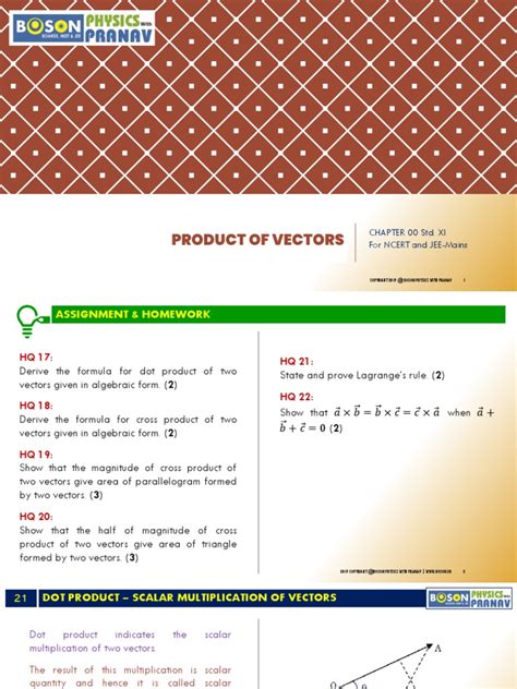 03 - Dot and Cross Product | PDF