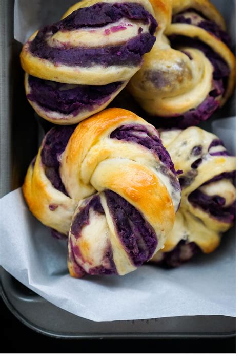 Japanese Purple Sweet Potato Buns - PURPLECHIVES