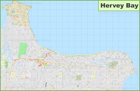 Large detailed map of Hervey Bay