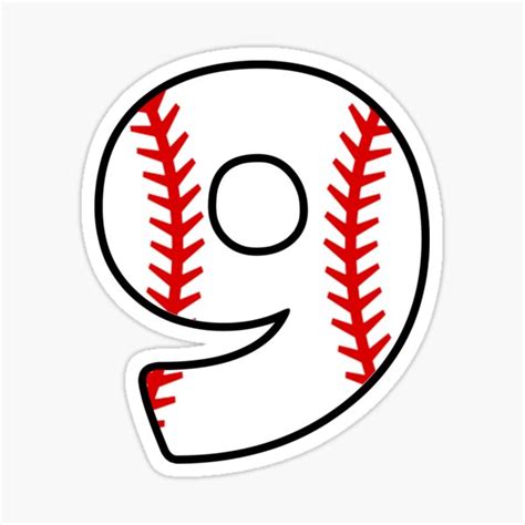 "Number 9 Baseball #9" Sticker for Sale by melsens | Redbubble