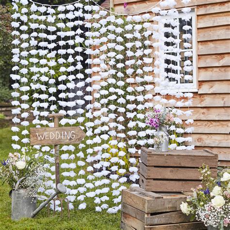 White Floral Wedding Backdrop 2 M Curtain By The Wedding of my Dreams