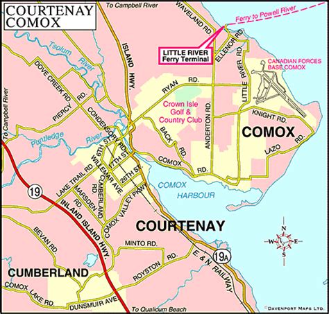 Map of Courtenay/Comox, Vancouver Island - British Columbia Travel and ...