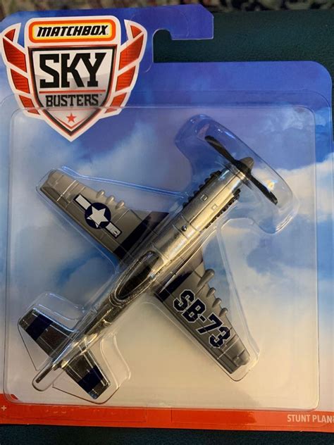 2019 New Matchbox MBX Stunt Plane SB-73 Silver Aircraft Sky Busters ...