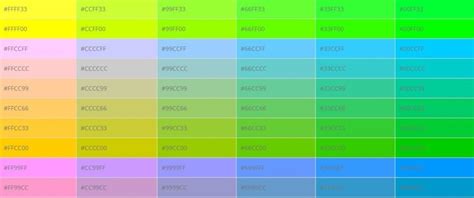 Hex Color Code Chart for Websites