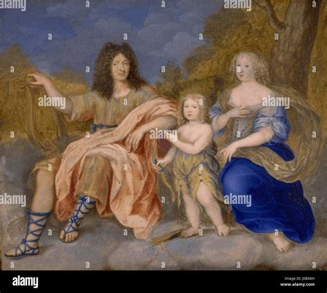 Louis XIV of France his wife Queen Marie Thérèse and their only ...