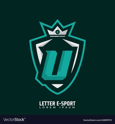 Letter u logo gamer design initials e-sports Vector Image