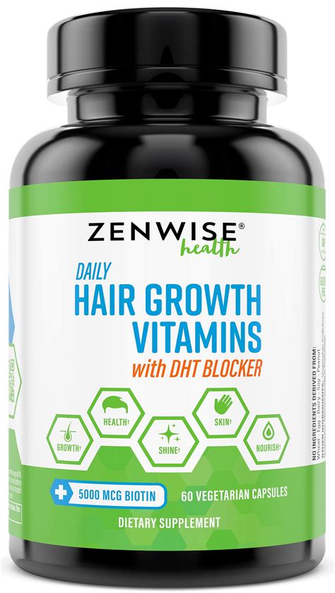 Zenwise Health Hair Growth Vitamins with Biotin and DHT Blocker ...