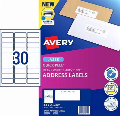 46 Avery 30 Per Sheet Labels