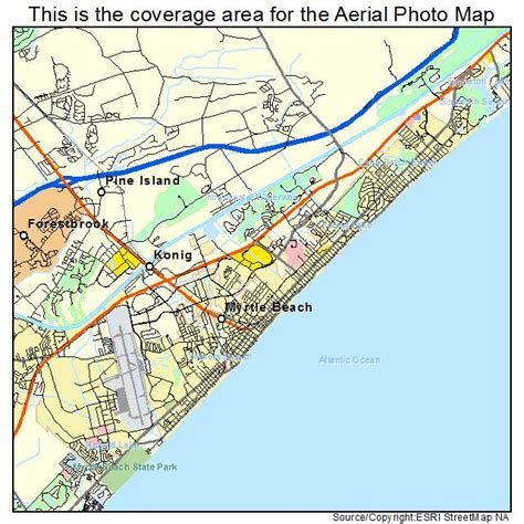 Aerial Photography Map of Myrtle Beach, SC South Carolina