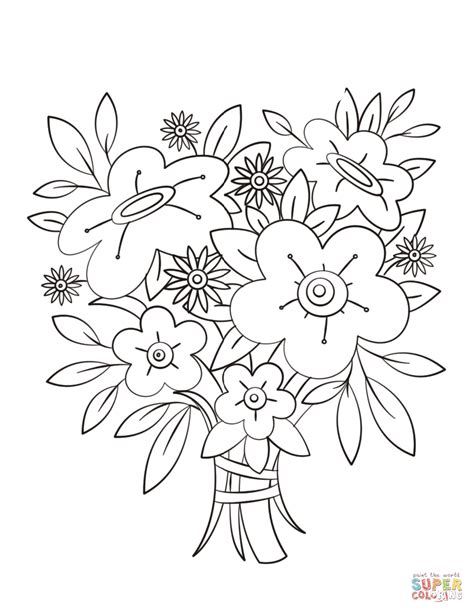 Flowers Bouquet coloring page | Free Printable Coloring Pages