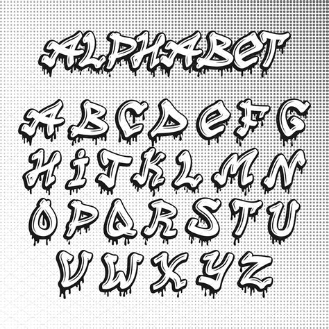 Graffiti font alphabet vector | Lettering alphabet, Graffiti lettering ...