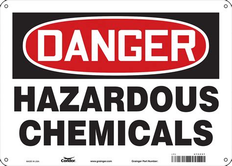 CONDOR Chemical Sign, Sign Format Traditional OSHA, Hazardous Chemicals ...