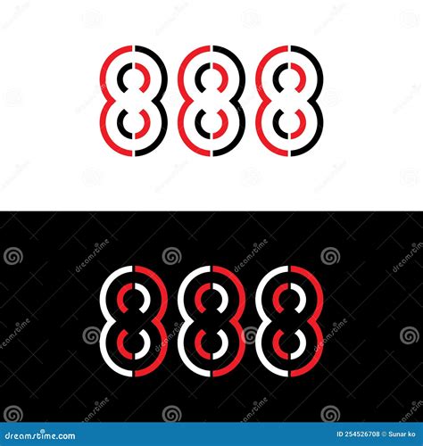 888 vector logo design stock vector. Illustration of brand - 254526708