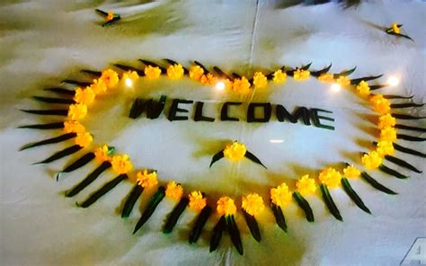 Beautiful Welcome flower Rangoli for any auspicious day | Flower ...