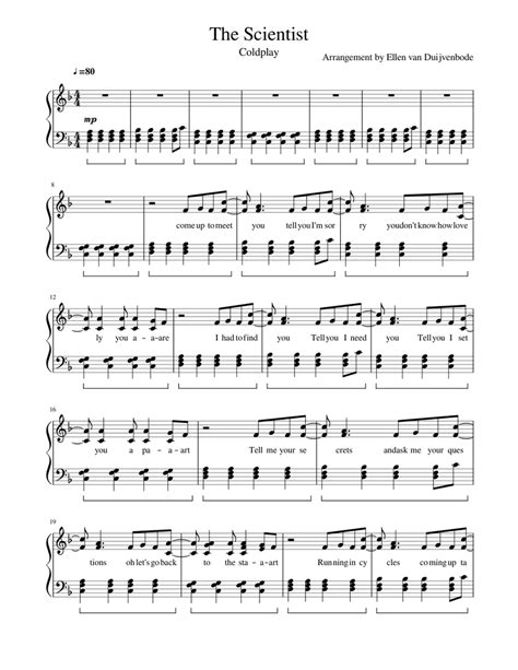 Coldplay - the Scientist Sheet music for Piano (Solo) | Musescore.com