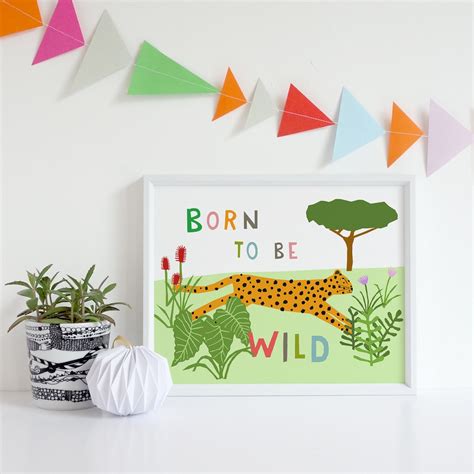 Born to Be Wild Printable Nursery Art Landscape Jungle - Etsy