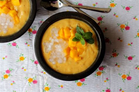 Mango sago recipe, mango pudding | mango dessert recipes