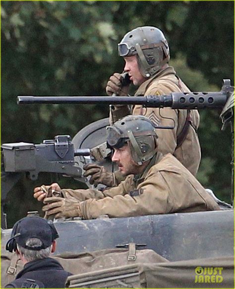 Brad Pitt & Shia LaBeouf Continue Filming 'Fury' Tank Scenes: Photo ...