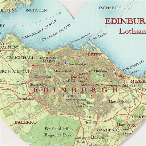 edinburgh map heart print graduation by bombus off the peg ...