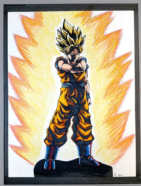 Buy Dragon Ball Z Super Goku Super Saiyan Animation Art 18x24 Original ...