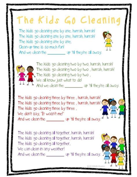 Image result for clean up song lyrics preschool | Classroom songs ...