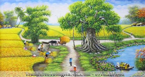 50 Tranh Quê Hương Đất Nước 3 Miền Bắc Trung Nam | Landscape paintings ...