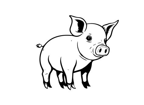 Fall Jacket Clipart Black And White Pig