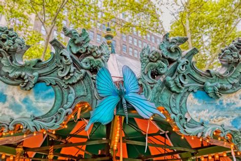 Carousel Detail in Bryant Park, New York Editorial Photo - Image of ...