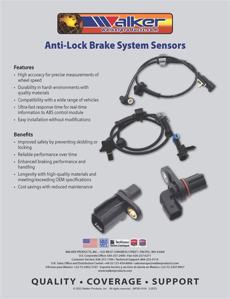 Anti-lock Brake System (ABS) Sensors - Walker Products