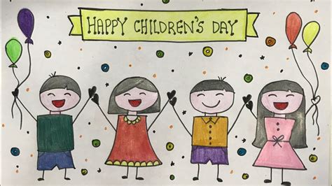 Children’s Day Chart Idea| Easy drawing - YouTube | Children’s day ...