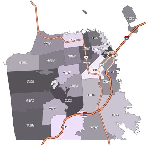 San Francisco Zip Code Map - GIS Geography