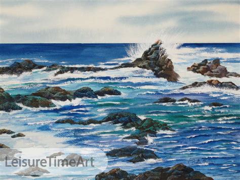 Ocean Scene - LeisureTimeArt Original Watercolor Paintings