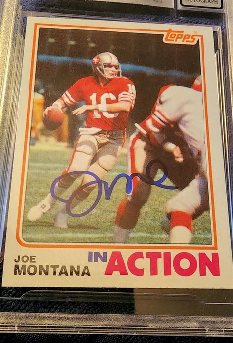 Joe Montana 1982 Topps In Action Autograph Card #489 BAS 10 RARE | eBay