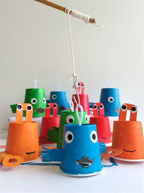 DIY Paper Cup Fishing Game Craft for Kids | Diy kids games, Paper cup ...