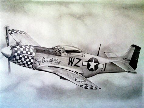 P 51 Mustang Drawing at GetDrawings | Free download