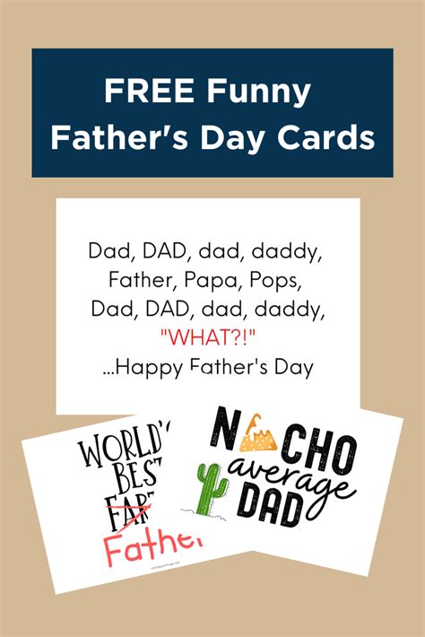 FREE Printable Funny Father's Day Cards - All My Good Things | Father ...