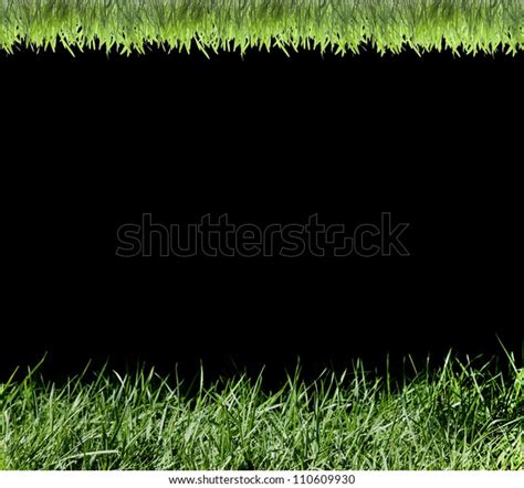 Grass Border Isolated On Black Stock Photo (Edit Now) 110609930