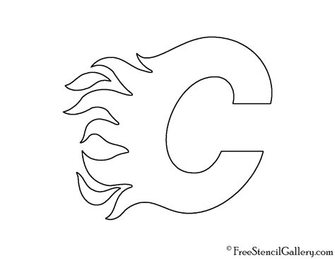 NHL - Calgary Flames Logo Stencil | Free Stencil Gallery