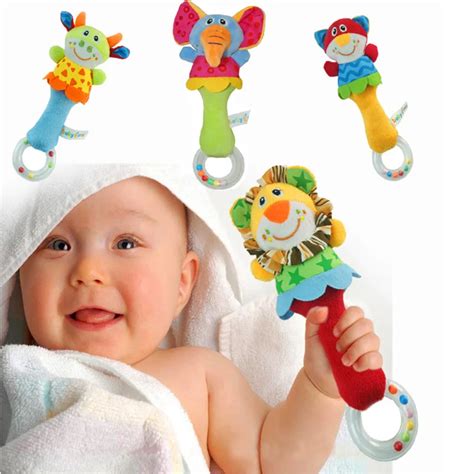 22CM Developmental Animal Soft Stuffed Infant Baby Plush Toys Rattles ...