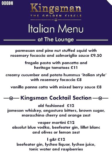 NEW Italian Food Menu @ ODEON THE LOUNGE - NOW AVAILABLE - What 2?