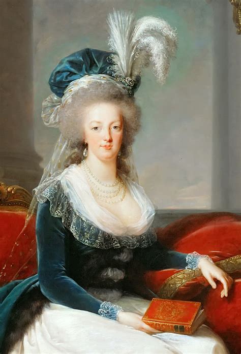 Portraits de Marie-Antoinette au livre, en robe bleue, par Vigée Le ...