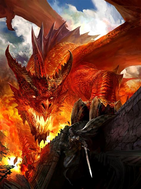 Image - RED FIRE BREATHING FIRE DRAGON KNIGHT BATTLE CASTLE AGE HEART ...