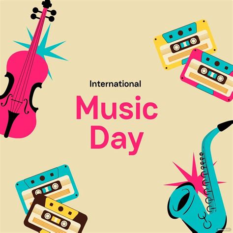 International Music Day Greeting Card Vector in Illustrator, JPG, PSD ...