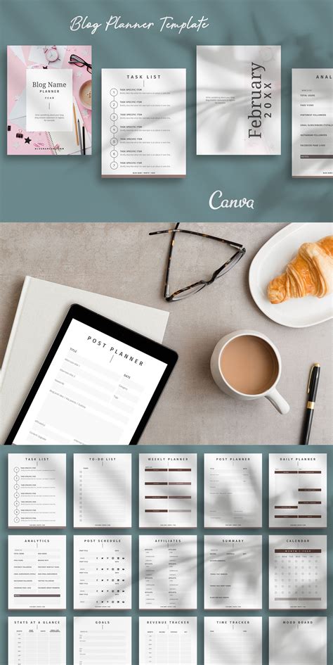 Blog Planner Canva Template by Studio Sugoi on @creativemarket Graphic ...