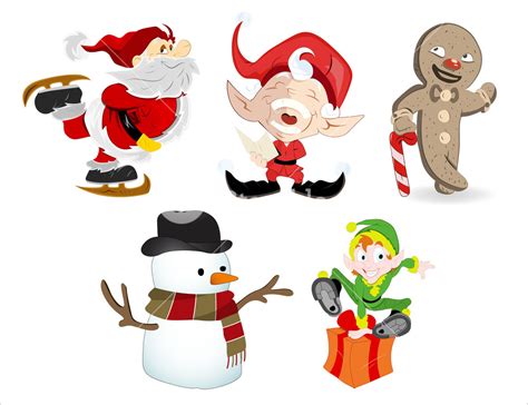 Cartoon Christmas Characters Royalty-Free Stock Image - Storyblocks