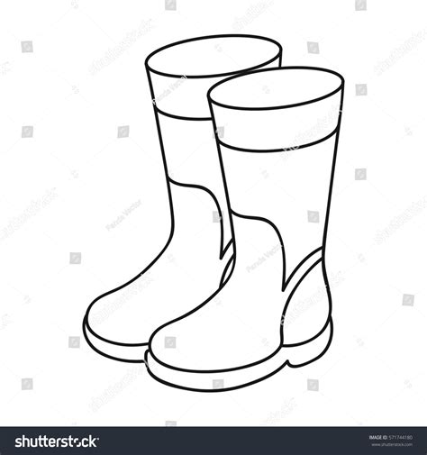 Rubber Boots Icon Outline Style Isolated Stock Illustration 571744180 ...